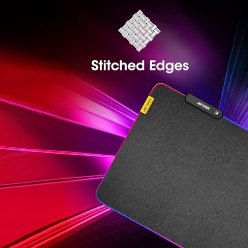 Ant Esports MP209 RGB Small Gaming Mouse Pad LED Mousepad Small RGB Mouse Pad Anti-Slip Rubber Base with Waterproof Coating for Gamer/Office – Black - Image 2