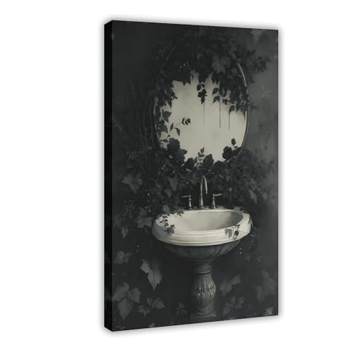 Impression sur toile botanique gothique 40x61 cm pour salon et bureau