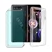 Produktbild CXKJ Handyhülle für ASUS ROG Phone 5s Pro (6.78 Zoll) Silikon Hülle + [3 Stück] Panzerglas Schutzfolie, Transparent TPU Weiche Schutzhülle Bumper Case Handyhülle mit 9H Gehärtetes Glas Film