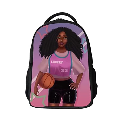 SARA NELL Kids School Bag Black Art African American Afro Girl Boys Girls Backpack Bookbag For Elementary Students