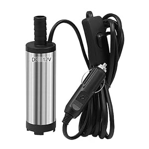 kyaoayo Ölpumpe DC 12V 38mm Elektro Dieselpumpe Wasserpumpe Tauchpumpe Kraftstoffpumpe,Tragbare Förderpumpe mit Edelstahl-Filter,12L/min, 3 m Kabel mit Stecker für Zigarettenanzünder für Auto, SUV