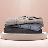 Baloo Daydreamer Weighted Lap Blanket (Midnight - 8lbs 36'x22') | Cool & 100% Cotton Material | Small & Travel Friendly