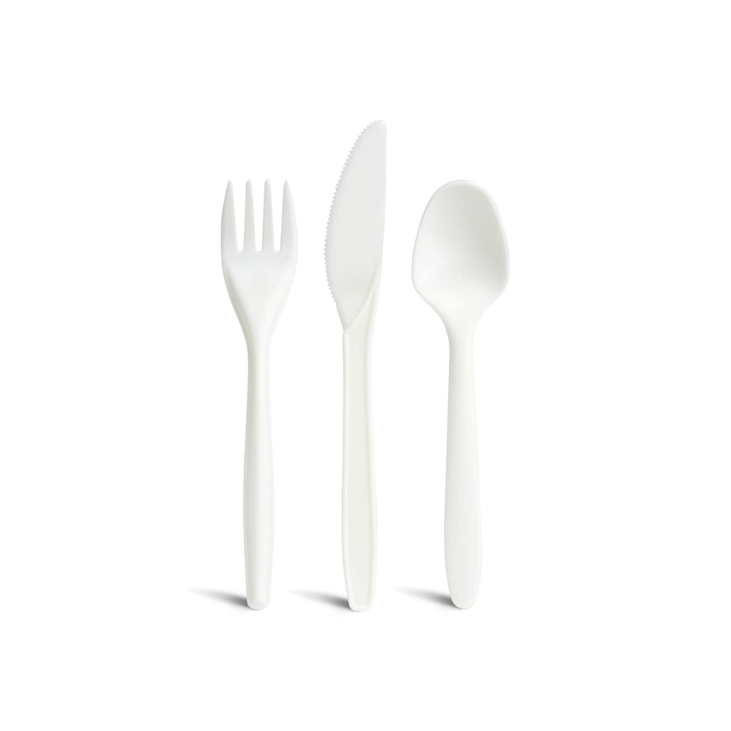 Perk Compostable PLA Assorted Cutlery, Medium-Weight, White, 720/Carton (PK56205VS)
