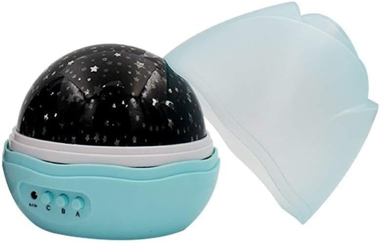 E ELELIFE Ceiling Projector, Star Night Light with 4 LED Bulbs, 360 Degree Rotation Colorful Moon Night Lamp for Children Gifts Bedroom Nursery Light (Blue) (Style 2)