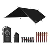 Grassman Camping Tarp, Hammock Rain Fly Ultralight and Waterproof Hammock Tarp 10x10 Camping Tarp Te