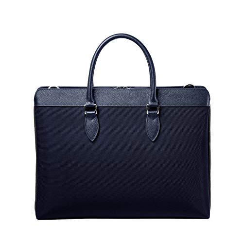 Image of Maverick & Co. Alpha Slim Nylon & Saffiano Leather Briefcase - Lightweight Business Laptop Bag, Fits 16 inch Laptop