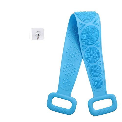Silicone Back Scrubber Belt (72cm/30inch) – Extra Long-Double-Sided Bath Scrub Strap Gently Massages and Exfoliates Skin