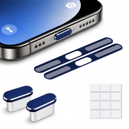 Image of Mizi USB C Dust Plug, 2 Pack Type C Anti Dust Plug Cover Charging Port Protector for iPhone 17 Pro Max, Complete Cleaning Accessories - Blue