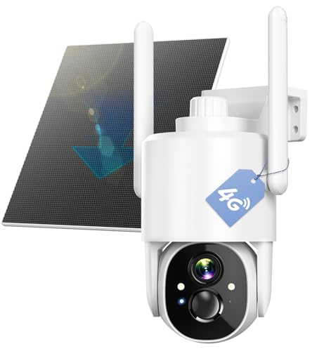 4G LTE Security Camera No WiFi Required: 2K HD, Solar Powered, 360° PTZ