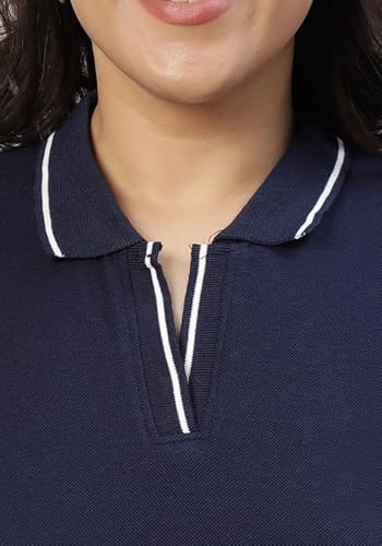 Image of Wear Your Opinion Women's Plus Size Tipped Collar Neck Polo Tshirt