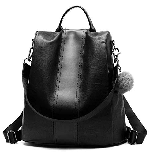 Mochila Bolsa Em Couro Feminina Impermeavel Moda Fashion (Preto)