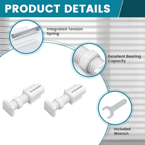 Image of 2 Pcs Adjustable Curtain Rod, Expandable Tension Rod for Curtains with Holder, Spring Loaded Window Curtain Pipe for Bathroom Bedroom Kitchen