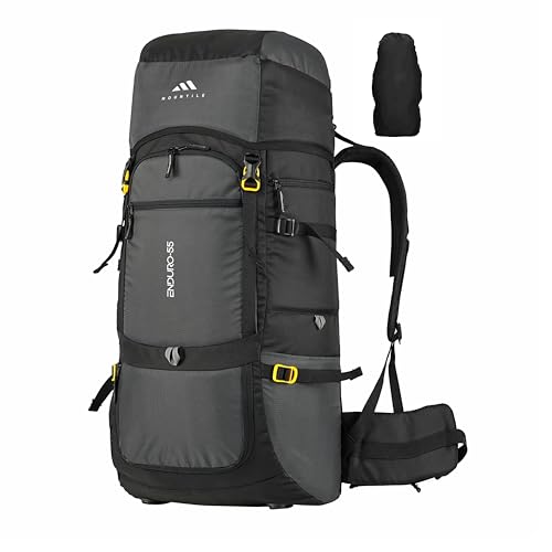 MOUNTILE ENDURO 55L Travel Backpack with Water Proof Rain Cover, ...