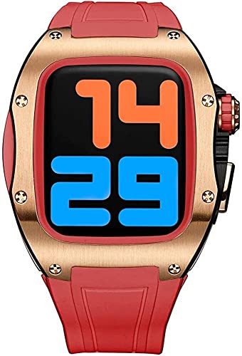 Bracelet en caoutchouc fluoré avec boîtier métal pour iWatch 6 5 4 44mm