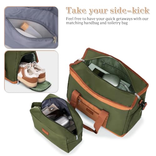 Image of Cobens Luggage Sets 5 Piece, Suitcases with Wheels, 20 inch /24 inch /28 inch,Olive
