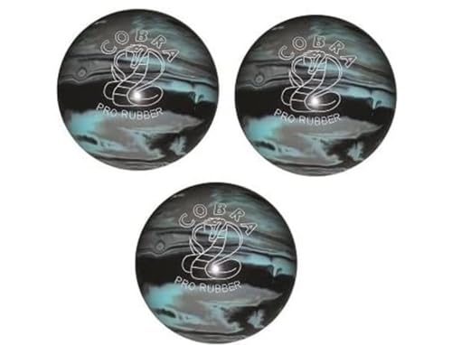 EPCO Duckpin Bowling Ball - Cobra Pro Rubber - Pink & Black (4 7/8 inch- 3lbs. 12oz.) - 3 Balls