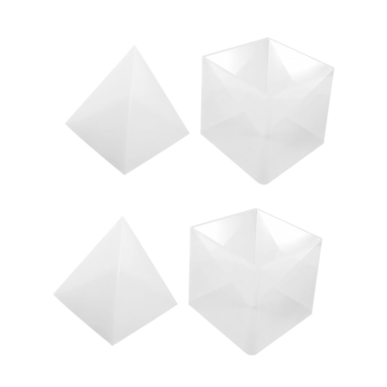 Gadpiparty 2 Ensembles Moules Silicone pour Décoration de Pyramide de Moule avec Base pour Artisanat DIY pour Objets Décoratifs et Jouets