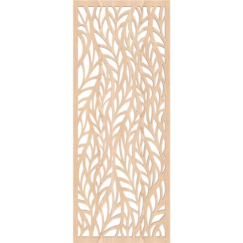 Image of Ortonville Decorative Pierced Fretwork Wood Wall Panels, 11 3 /8 inchW x 29 3 /8 inchH x 1 /4 inchT, Red Oak