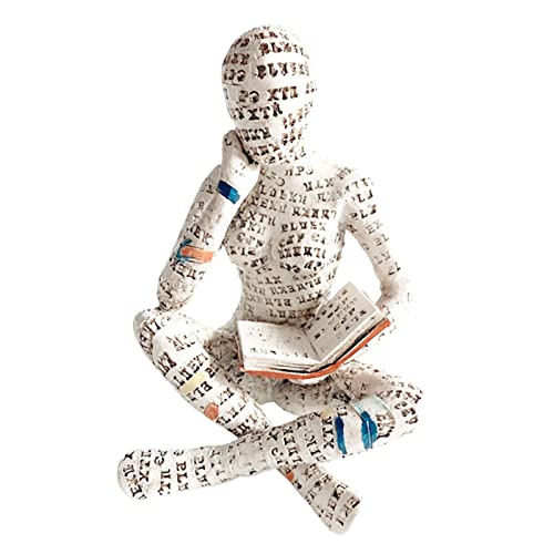 Estatueta de mulher de leitura - Polpa mulher lendo estante decoração - Decoração de estante de livr