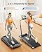 Folding Walking Pad with 12% Incline, Treadmills for Home Foldable, 2.5HP Under Desk Treadmills with Adjustable Hight, 10 KM/H Running Machines for Home with Remote & APP Control - Black Gray