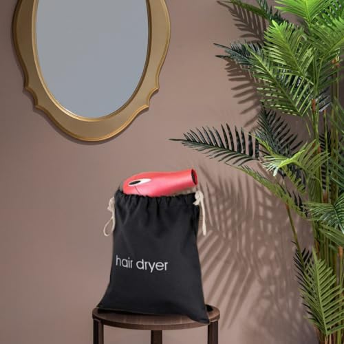 YISIFEINUO Hair Dryer Bag Travel Storage Drawstring Blow Pouch Container Hotel Bags Hairdryer Case Organizer Hair Dryer Holders for Travel Bathroom 33x30 cm (Black) - Image 3