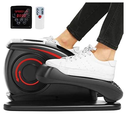 ANCHEER Under Desk Elliptical, Electric Ellipse Leg Exerciser While Sitting for Seniors Adults, Quiet Portable Motorized Seated Foot Pedal Exerciser with Remote Control for Home Office Use