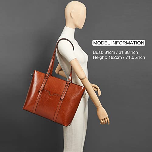 BOSTANTEN Womens Leather Laptop Tote Briefcase Horizon Leathers