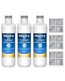 Waterdrop Plus LT1000PC ADQ747935 NSF 401 Refrigerator Water Filter and Air Filter, Reduce PFAS, Replacement for LG® LT1000P®, LRFWS2906V, LRMVS3006S, LMWS27626 and LT120F®, 3 Combo (Package May Vary)