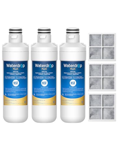Waterdrop Plus LT1000PC Refrigerator Water Filter and Air Filter, 3 Combo
