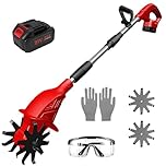 Motobineuse électrique,Motobineuse sans Fil pour Batterie Ma-Kita~ 21V, avec Batterie 3.0ah, 400W, 200mm de Largeur & 150mm Profondeur de Travail | Guidon Repliable | Idéal pour Potager (1 Batterie)