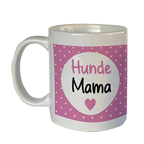 Beckers Beste Tiernahrung Tasse mit Motiv Spruch "Hunde Mama" 350ml - Lustige Teetassen - Kaffeetasse lustig - Geburtstagsgeschenk Cover