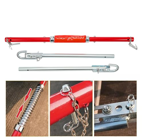 GEARMONSTER Abschleppstange 3-TLG 3T, Abschlepphilfe Schleppstange aus Stahl mit Warnfarbe, Fähnchen, Dämpfer und Tasche, 195cm