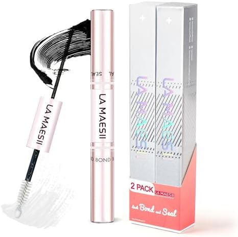 LA MAESII Pack 2 Lash Bond and Seal, 2 in 1 Cluster Lash Glue 10ml+10ml