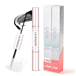 LA MAESII Pack 2 Lash Bond and Seal, 2 in 1 Cluster Lash Glue 10ml+10ml