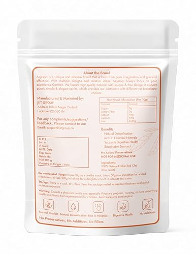 AEJESOP Red Clay, Edible Clay Chunks, Natural for Eating (Food), 3.5oz(100g)