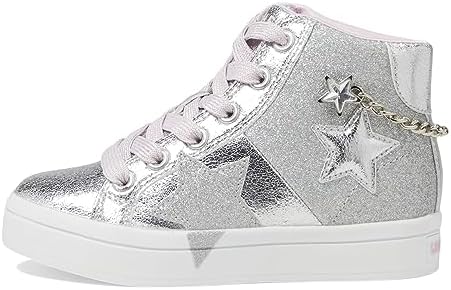 Skechers Kids Girls Hi-Lite Sneaker, Silver, 13.5 Little Kid | Image 3