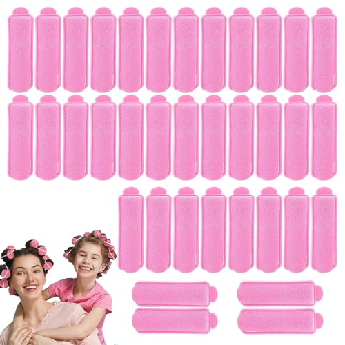 36 PCS Foam Hair Rollers Foam Rollers Hair Sponge Rollers for Hair for Short/Long Volume Overnight Curls Jumbo Flexi Sponge Rods for HairCurling(Pink)