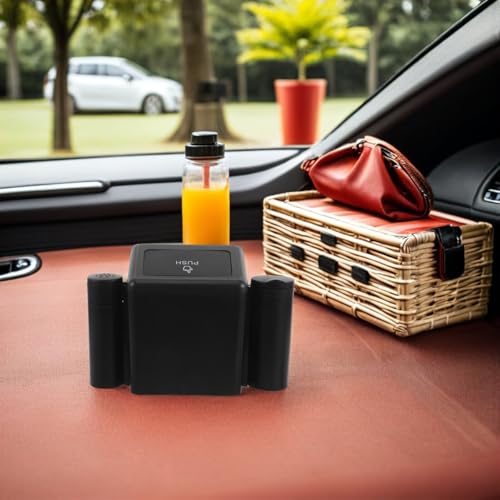 Cubo de basura para coche hermético con cenicero integrado de ABS rígido 8