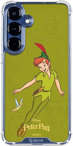 Skinit Clear Phone Case Compatible with Galaxy S25 - Officially Licensed Disney Peter Pan and Tinker Bell Portrait Design