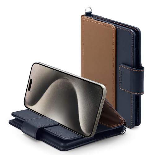 Caseology Nano Pop Passport Stand Holder RFID Blocking Secure Travel Documents Organizer Cover Premium Vegan Leather Card Slot Case with Magnetic Closure Sim Card Pin included - Mulberry Indigo
