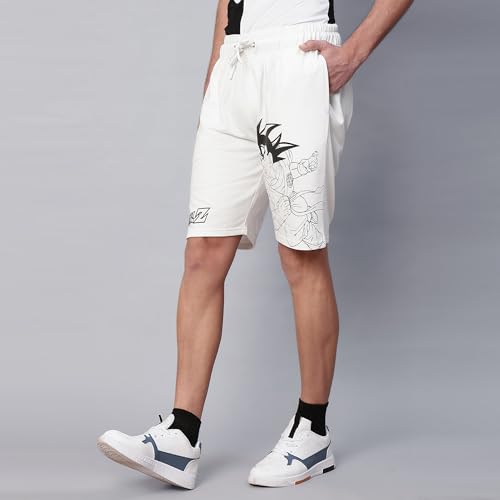 Image of Free Authority Official Dragon Ball Z Goku Printed Regular Fit Shorts for Young Men