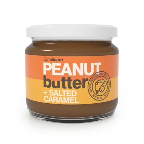 GymBeam Erdnussbutter mit gesalzenem Karamell – Cremige Konsistenz für süße Rezepte, glutenfrei, palmölfrei, Proteinquelle, ideal für Toast, Smoothies, Desserts, enthält Rohrzucker, 340 g