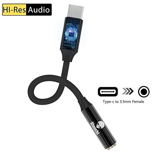 USB C to 3.5mm Pixel 2 Headphone Jack Adapter，Stouchi Nylon Braided DAC Chipset Type C to 3.5mm Audio Adapter USB C to 3.5mm with Realtek Noise Reduction Chip for Pixel 2/ XL, HTC U11, Essential ph-1