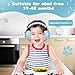 Baby Ear Muffs Noise Protection, 2-in-1 Baby Headphones for Noise, Adjustable Baby Headphones with Stretchy Band, Kids Noise Cancelling Headphones up to 4 Years, Toddler Airplane Essentials, Blue