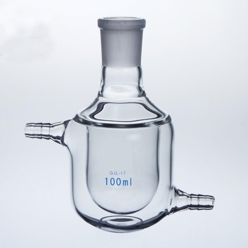 Matraz de vidrio de alto contenido en borosilicato Uso del laboratorio del vidrio de borosilicato de la pared gruesa del solo frasco de reacción vestido del cuello(250ml Caliber 24mm)