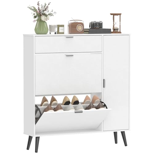 Armoire à chaussures aspect cuir avec fermeture douce premium - 2