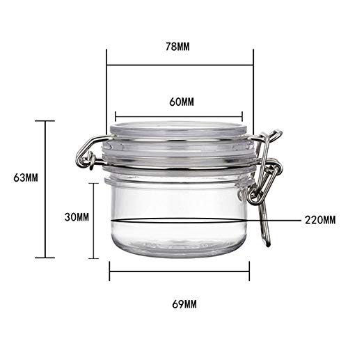 Mollensiuer 8541995851 2Pcs 4 Oz/120Ml Clear Round Plastic Home Kitchen Storage Sealed Jar Bottles thumb #4
