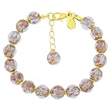 GlassOfVenice Murano Glass Sommerso Bracelet - Ice Champagne