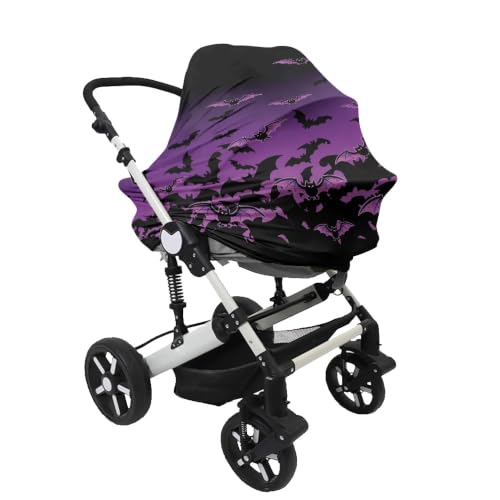 Image of Halloween Car Seat Covers Baby Carseat Canopy Carrier Cover, Bat