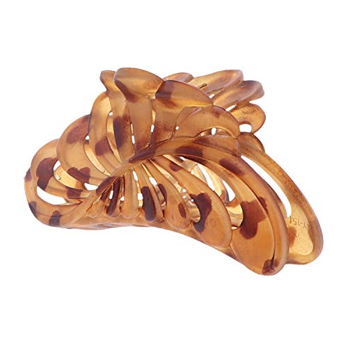 Women's 5 inch Large Jaw Clip Hair Claw with Tortoise leaf design - Tortoise